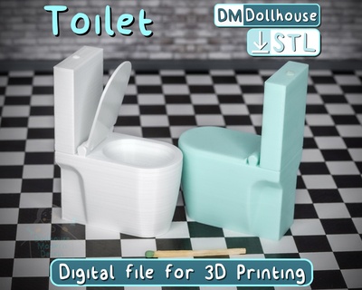 toilet opening lid 1 12 scale - stl file 3d printing miniature modern dollhouse bathroom furniture barbie doll 3d print model - Mito3D