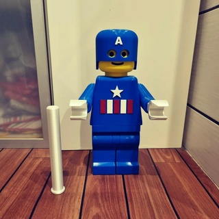 toilet paper captain america marvel avengers lego legoman steve rogers 3d print model - Mito3D
