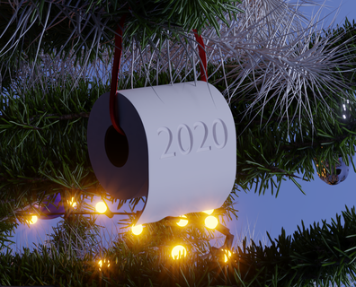 toilet paper christmas ornament winter xmas house decor art tree 3d print model - Mito3D