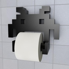 toilet paper holder space invader 3d print model - Mito3D