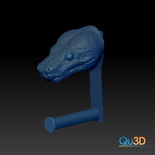 toilet paper holder corallus caninus head repil 3d print model - Mito3D