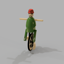 toilet paper man gnome french unicycle circus clown moustache fun shit 3d print model - Mito3D