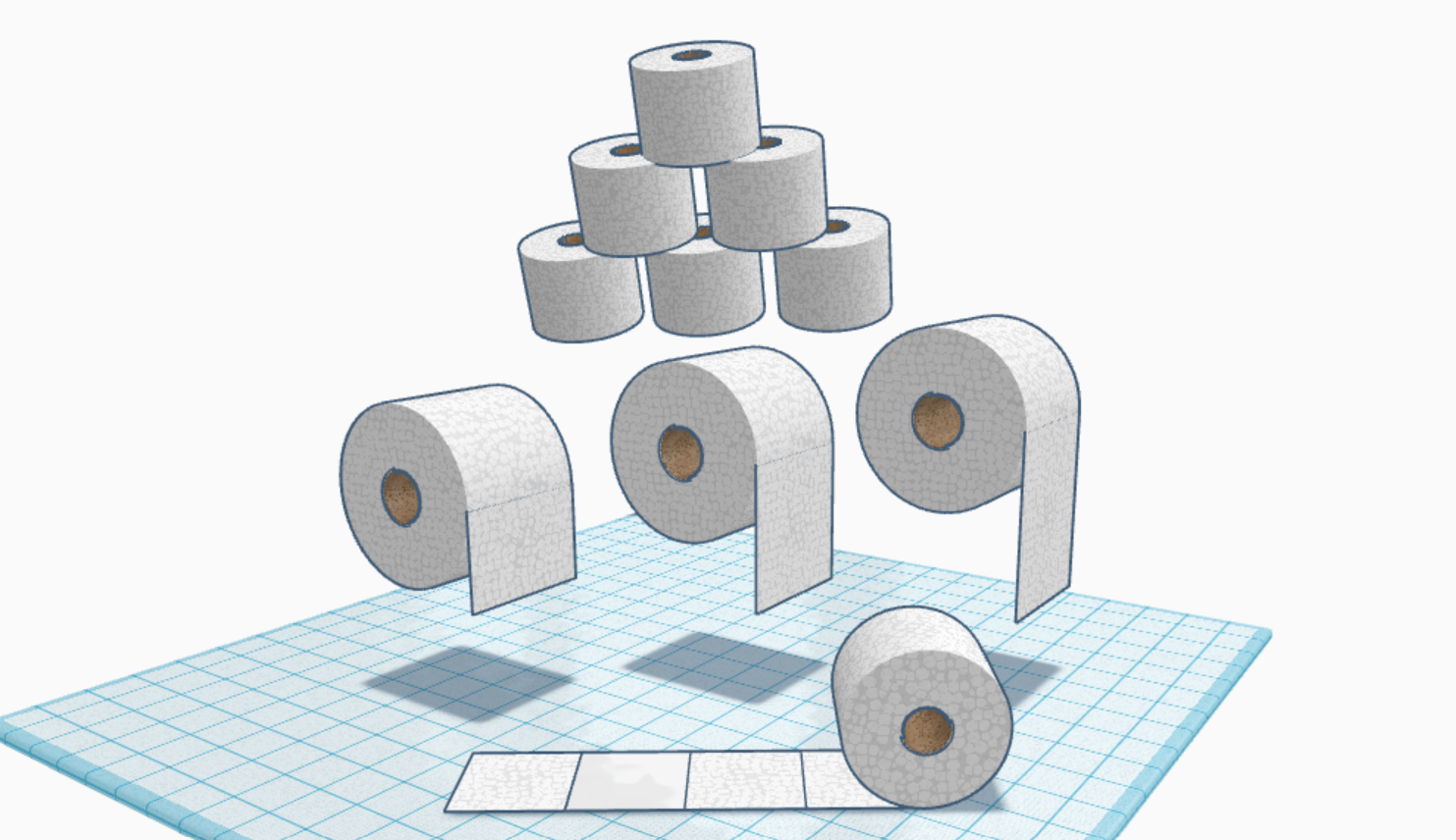 tuvalet kağıt rulo hijyenik banyo biber ucuz 3d 3dominoes 3D print model - Mito3D