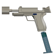 toilet paper silencer handgun gadget toiletpaper diy 3d print model - Mito3D