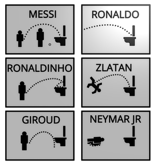 tuvalet piktogram Futbol çevre Messi Neymar ronaldo Ronaldinho Zlatan 3d print model - Mito3D