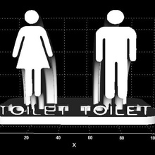 toilet sign arc support various logo 3d print model - Mito3D