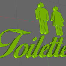 WC Toilette Tür home wc 3d print model - Mito3D