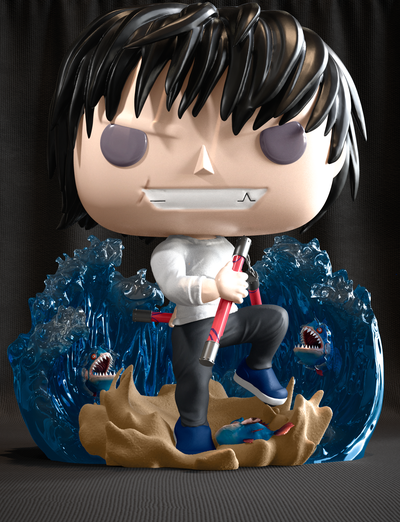 único fushiguro revivido funko popular personalizado jiujitsu kaisen juego anime resina impresión 3d modelo figurilla coleccionable intercambiable cabezas 3d print model - Mito3D