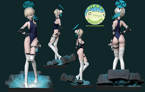 Sicher Asuma Blau Archiv Kunst Anime Figur Zahl blauesarchiv Garage Kit Spiel Miniaturen Figuren 3d print model - Mito3D