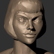 tóquio casa papel da metade do corpo busto a arte figura de ação brinquedo mulher rock rosto feminino menina 3d print model - Mito3D