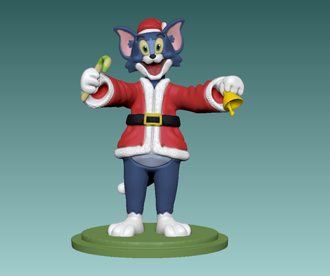 as père noël claus jerry art grignoter dessin animé chat souris pointe jaq gus cendrillon fromage clause neige homme drôle mèmes meme 3d print model - Mito3D