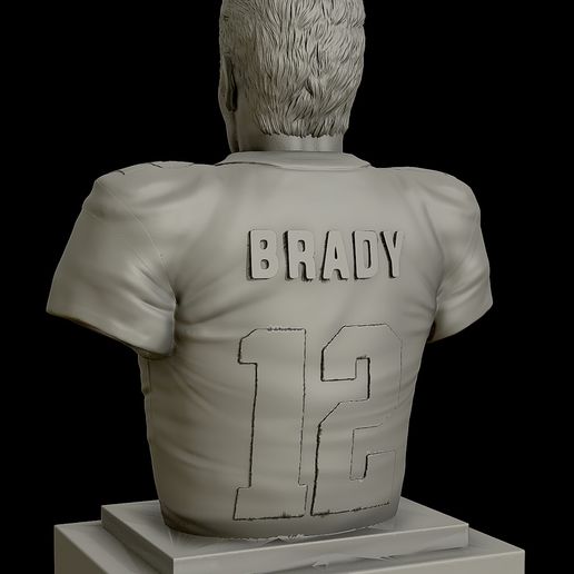 tom brady tampa bahía bucaneros jersey 3d impresión modelo escultura estatua busto retrato cara cabeza humano Arte 3dprint stl 3D print model - Mito3D