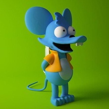 tom daly itchy scratchy tomydaly itchyandscratchy simpsons fox toys art collection lossimpsons 3d print model - Mito3D