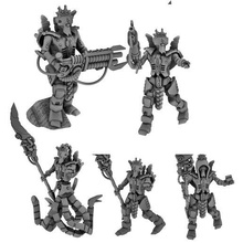 tomb guardian warriors leaders sci fi resin miniatures game necron necrons proxy space zombies undead robots warhamer 40k star wars legion worlds 3d print model - Mito3D
