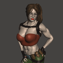 tomb raider Kas sanat vücut geliştirmeci geliştirme fitness kız lara croft kadın insanlar 3d print model - Mito3D