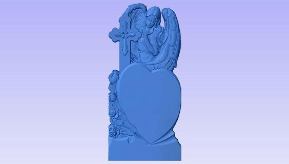 lapide 3d stl incrocio angelo cncstl religione 3d print model - Mito3D