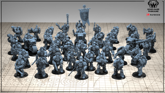 tremendo warrior full pack 42 modelos juego wh40k 3d print model - Mito3D