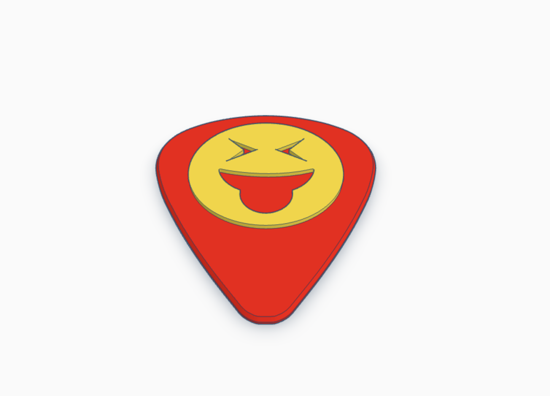 lengua estrabismo emoji guitarra recoger eléctrico acústico sonreír instrumento música rock clásico tarjeta selección banda grupo colección 3D print model - Mito3D