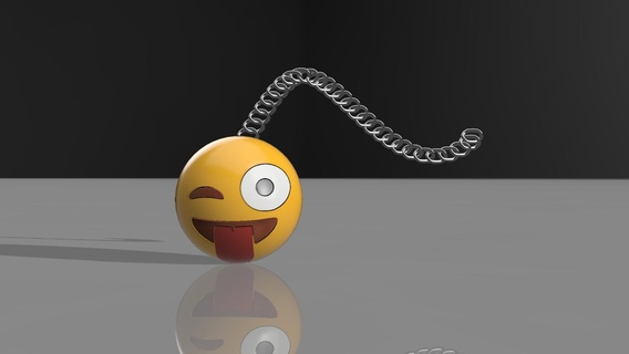 lengua pega emoji llavero contento guiño keychains3d llave anillo 3d print model - Mito3D