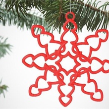 tons hearts snowflake decoration home 3d print model - Mito3D