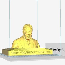 tony montana de scarface sculpture art buste 3d print model - Mito3D