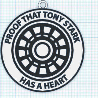 tony netto cuore portachiavi 3d print model - Mito3D