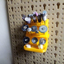 tool bit wall mount powerfixlidl panel round holes holders boxes dremel 3d print model - Mito3D