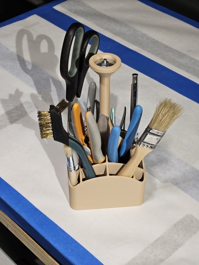 tool caddy makers crafts holder small tools hand maker scissors tweezers wpdesigns wedgewood park designs 3d print model - Mito3D