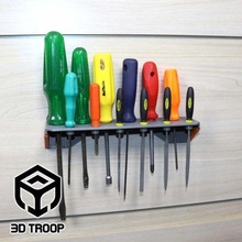 tool holder 3dtroop support screwdriver screw holes garage printer 3d print model - Mito3D