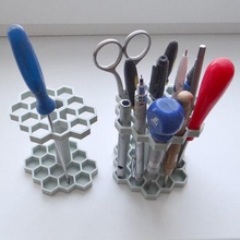 tool holder 14 19 sections organizer hexagonal 3d print model - Mito3D