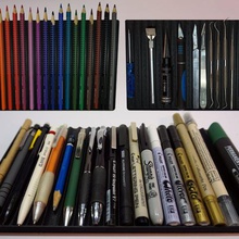 tool pen Pinsel-Fach verschiedene Größen 3d print model - Mito3D