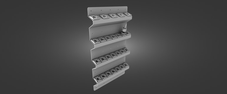 tool rack tormach tts style tools - fits grizzly g0704 & optimum bf20 cnc conversion kits 3d print model - Mito3D