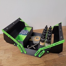 Caixa ferramentas ferramenta Vallejo aerógrafo caixa dobra armazenamento loja inventário 3d print model - Mito3D