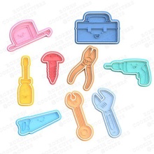 tools cookie cutter set 9 stamp cookies cook home cithen cutters tool crew saw screwdriver drill wrench 3d print model - Mito3D