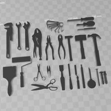 tools set tool imperession 3d print model - Mito3D