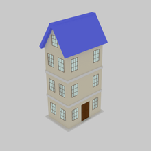 toon house home suburban urban city structure architect sky skyscraper office building ready game poly low funny cartoon 3d print model - Mito3D