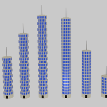 toon skyscrapers pack 1 game city scraper sky rise high architecture architect tower skyscraper building office 3d print model - Mito3D
