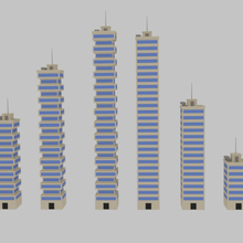 toon skyscrapers pack 2 game city scraper sky rise high architecture architect tower skyscraper building office 3d print model - Mito3D