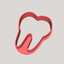 tooth-shaped cookie cutter tooth kitchen_dining 3d print model - Mito3D