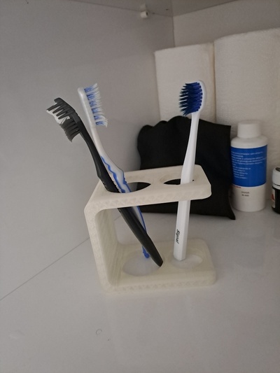 dente escova suporte casa surpreendente banheiro acessórios organizador legal projeto pasta dentes 3d print model - Mito3D