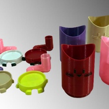 tooth brush holders mit cup 3d print model - Mito3D