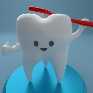 diente personaje cepillo dientes molienda rueda dentista dental higiene bucal 3d print model - Mito3D
