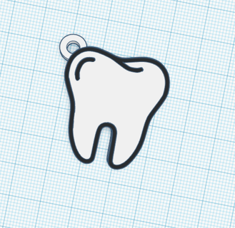 dente dentista portachiavi 3d print model - Mito3D
