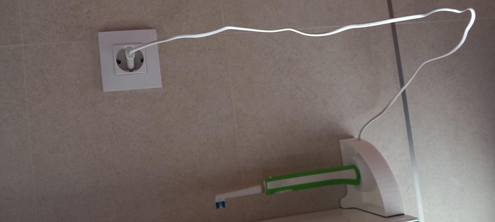 escova dente banheiro suporte carregador 3d print model - Mito3D