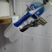 toothbrush holder home oral hygiene teeth paste blade organizer fixing screw room bathroom furniture shelf razor brush support bath pasta posting clippers base 3d print model - Mito3D