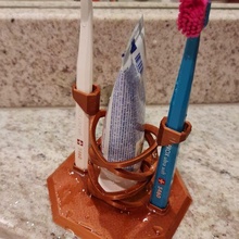 toothbrush holder bath decoration style organizer 3d print model - Mito3D