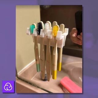 spazzolino titolare supporto 4 spazzolini denti artiglio spazzola dente spazzole stand specchio 3d print model - Mito3D