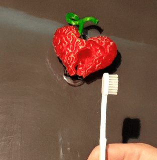 cepillo dientes soporte corazón aire libre pieza trafalgar cuore spazzolino diablo Fruta 3d print model - Mito3D