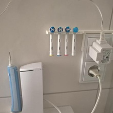 toothbrush holder over bathroom socket home 3d print model - Mito3D