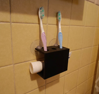 spazzolino titolare supporto aspirazione tazza ancore bagno spazzola 3d print model - Mito3D